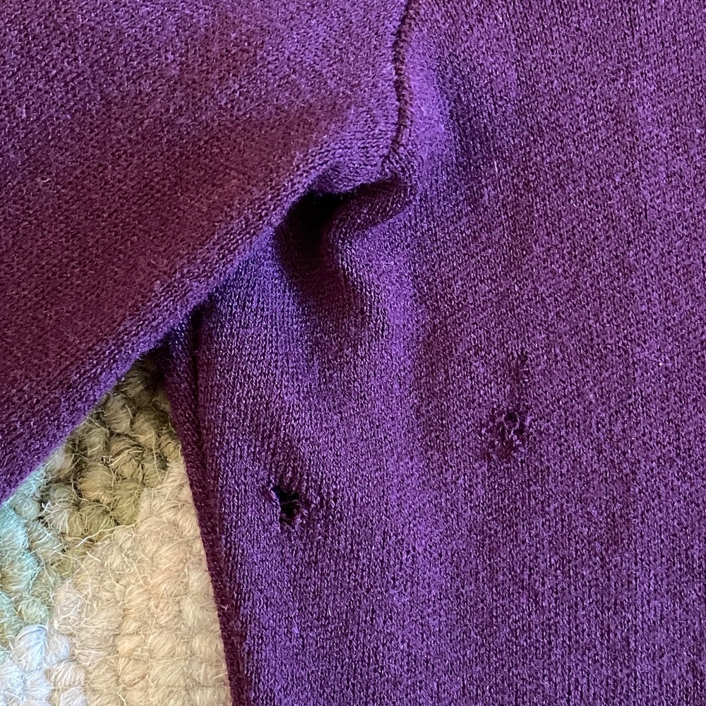 Banana Republic I Purple Cowl Neck Sweater Dress I Holiday 2008 - Picture 12 of 16
